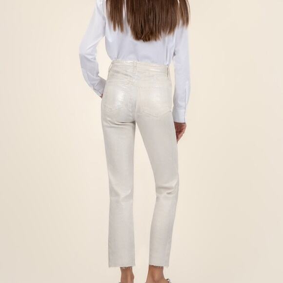 KUT from the Kloth 6 Silver Reese High-Rise Fab AB Ankle Straight Jeans G4-1 - Picture 2 of 12